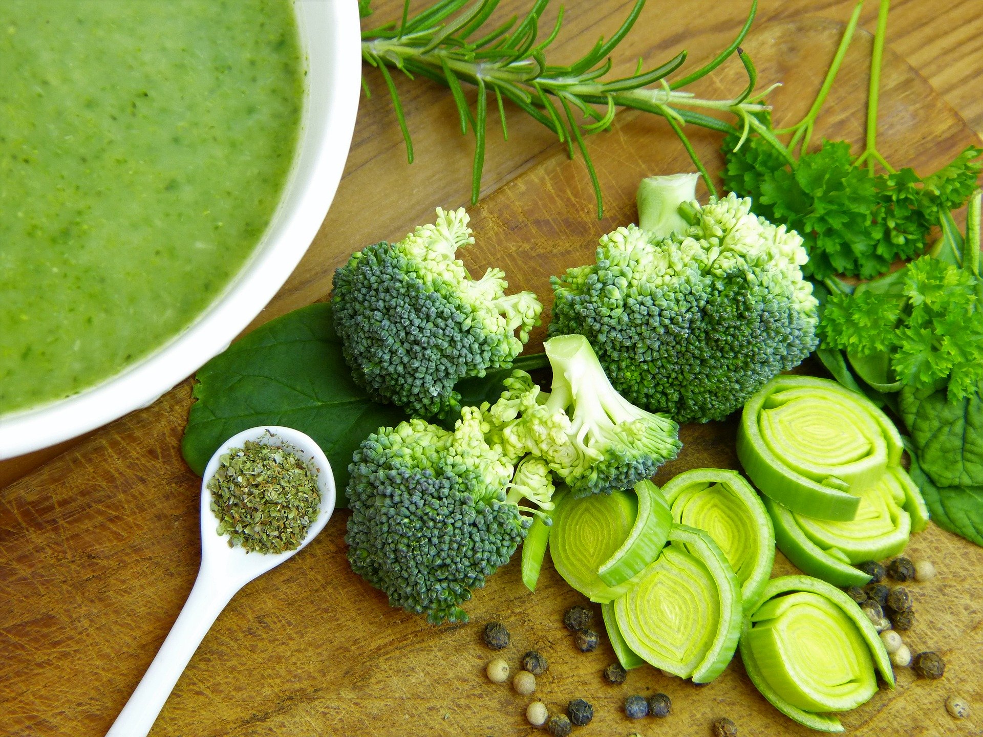 green vegetable soup with green vegetables