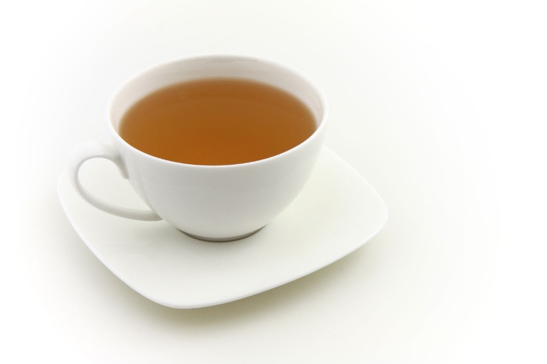 Chaga mushroom tea in a white cup